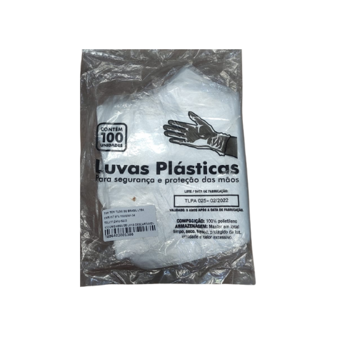 LUVA DESCARTVEL TOK  P/USO DOMESTICO C/100UN