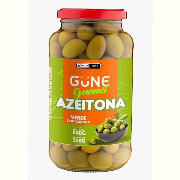 AZEITONA VERDE GUNE VIDRO COM CAROCO 500G