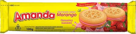 BISCOITO AMANDA RECHEADO 100G MORANGO