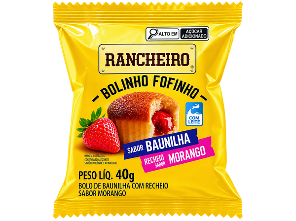 BOLINHO RANCHEIRO 35G BAUNILHA E MORANGO