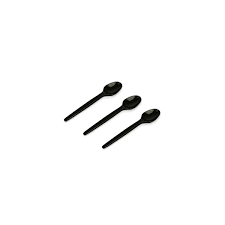 COLHER PLASTICA SOBREMESA C 10 PRETA