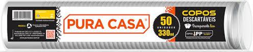 COPO DESCARTAVEL 330ML  LISO TRANSP PURACASA