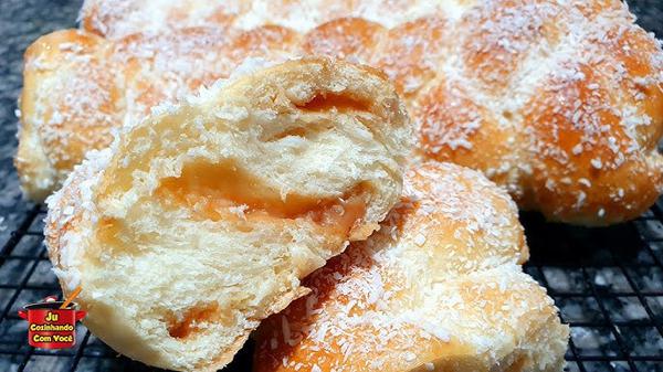 PAO CASEIRO RECHEADO DOCE DE LEITE