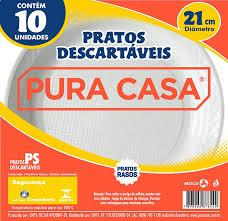 PRATO DESCARTAVEL PURACASA N21 PS FUNDO BRANCO 1