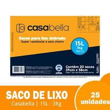 SACO LIXO 15LT  CASABELA PRETO 15L 10UN