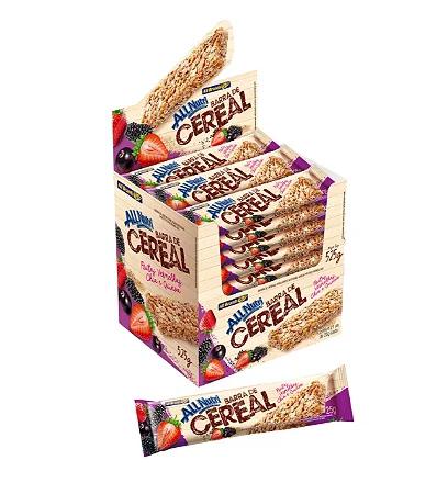 BARRA CEREAL ALLNUTRI 22GR FRU VERMELHAS