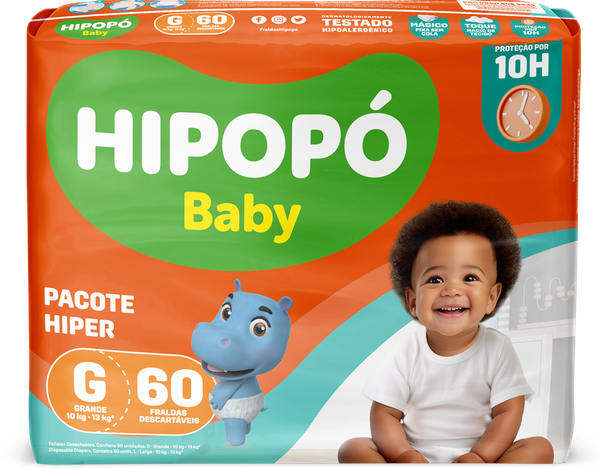 FRALDA HIPOPO BABY LAMINADO MEGA G 60UND