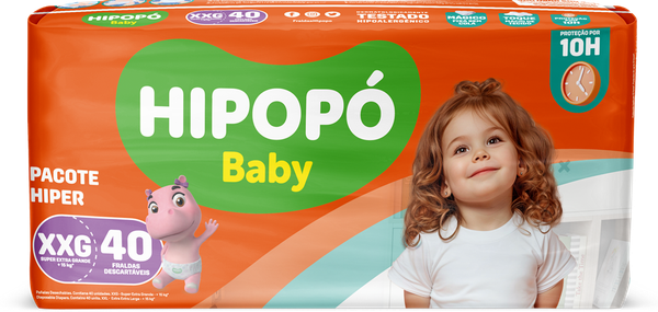 FRALDA HIPOPO BABY LAMINADO MEGA XXG 40UND