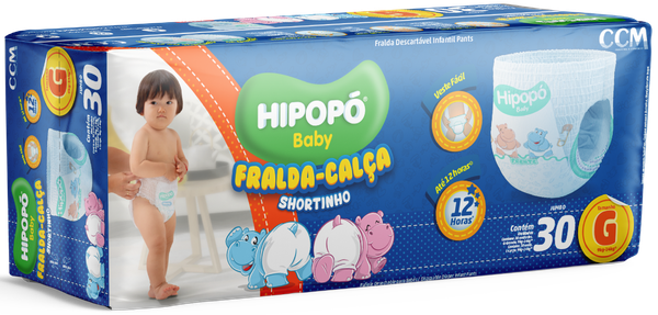 FRALDA SHORTINHO HIPOPO JUMBO G 30UND