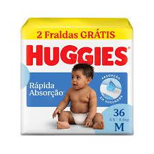 FRALDA HUGGIES RAPIDA ABSORCAO M 36UND LV+PG-