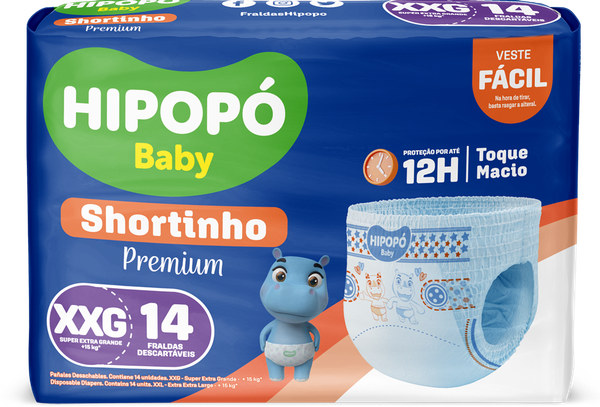 FRALDA SHORTINHO HIPOPO JUMBO XXG 24UND
