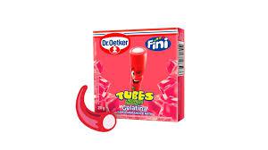 GELATINA OETKER FINI 20GR MORANGO TUBES AZEDINHO