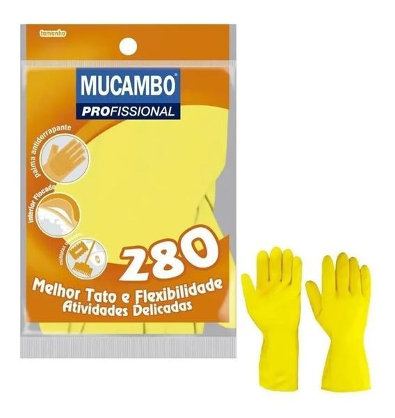 LUVA LATEX MUCAMBO AMARELA P