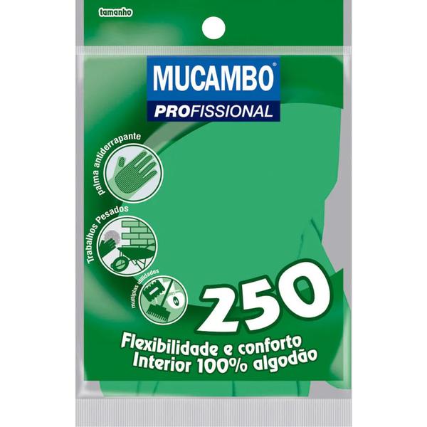 LUVA LATEX MUCAMBO RF250 VERDE MED CFORRO