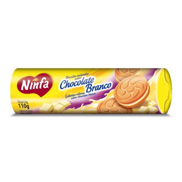 Biscoito  Rech chocolate Branco Ninfa 110g