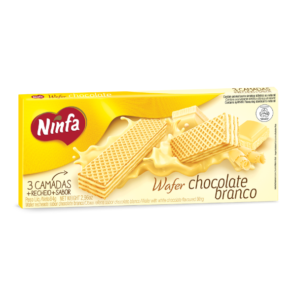 Biscoito  Wafer Chocolate Branco Ninfa 84g