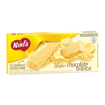 Biscoito  Wafer Chocolate Branco Ninfa 84g