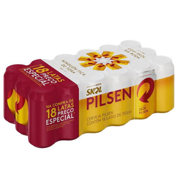 Cerveja Skol Lt 350ml Pack 18un