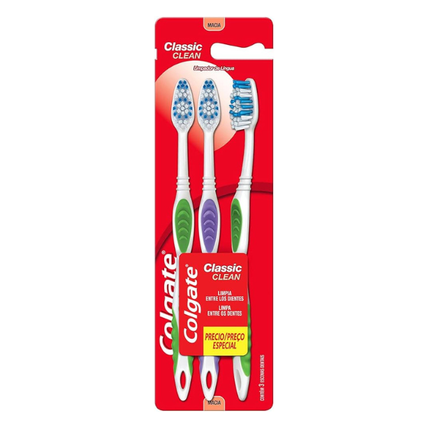 Escova Dent Colgate Classic Clean Media L3p2 * Promo