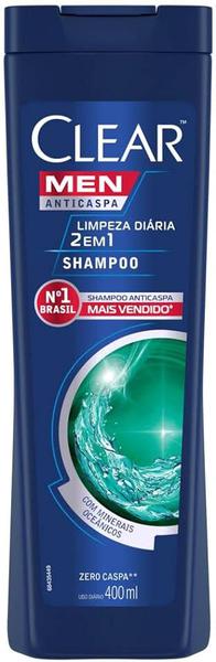 Shampoo  Clear 2x1 Limpeza Diaria 400ml *