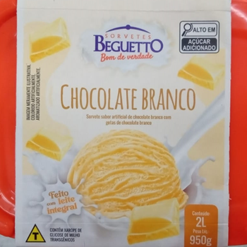 Sorvete Beguetto Choc Branco Pt 2l