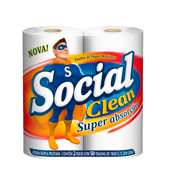 Toalha Papel Social Clean 2un