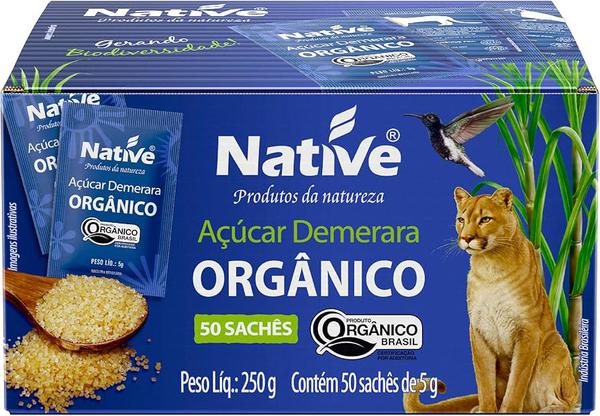 ACUCAR DEMERARA SACHE NATIVE ORG C/50 5G
