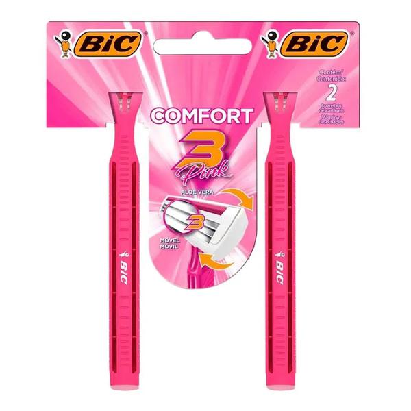 AP. BARB BIC COMFORT 3 PINK 2UN