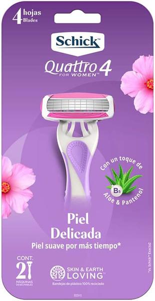 APARELHO SCHICK QUATTRO FOR WOMEN SENSITIVE DESCARTAVEL