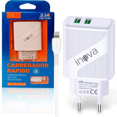 CARREGADOR RAPIDO INOVA USB LIGHTNING