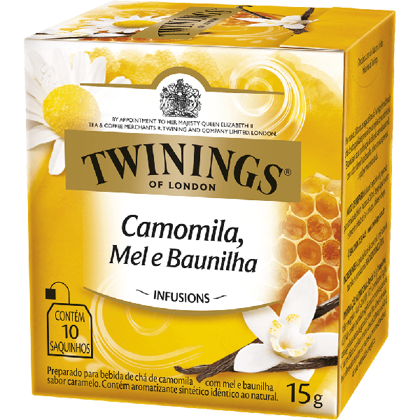 CHA CAMOMILA MEL BAUNILHA TWININGS INFUSIONS 10 UN 15G