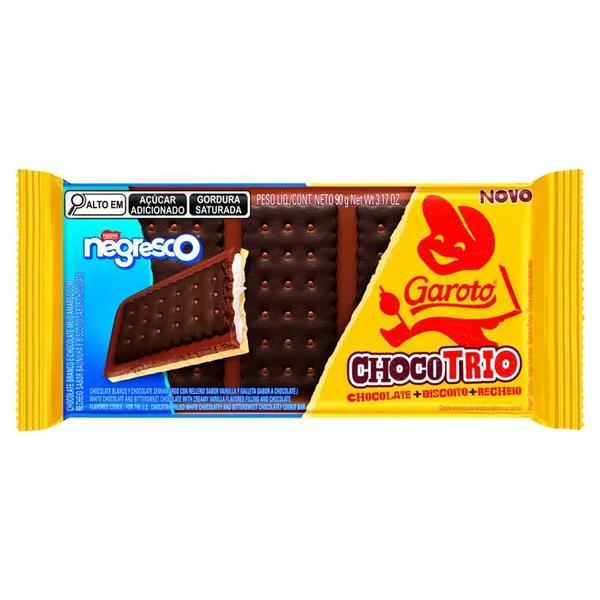 CHOC GAROTO CHOCOTRIO NEGRESCO 90G