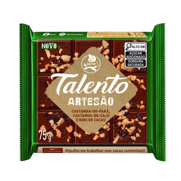 CHOC GAROTO TALENTO ARTESAO CASTANHA PARA 75G
