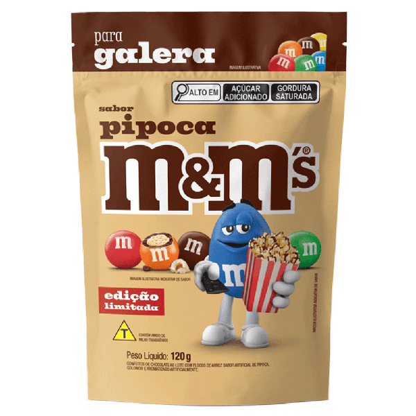 CONF DE CHOC AO LEITE PIPOCA M&MS 120G