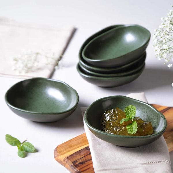 CUMBUCA OVAL DE CERAMICA VERDE  MS