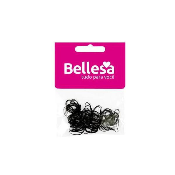 ELASTICO BELLESA SILICONE PRETO GROSSO COM 50 UND