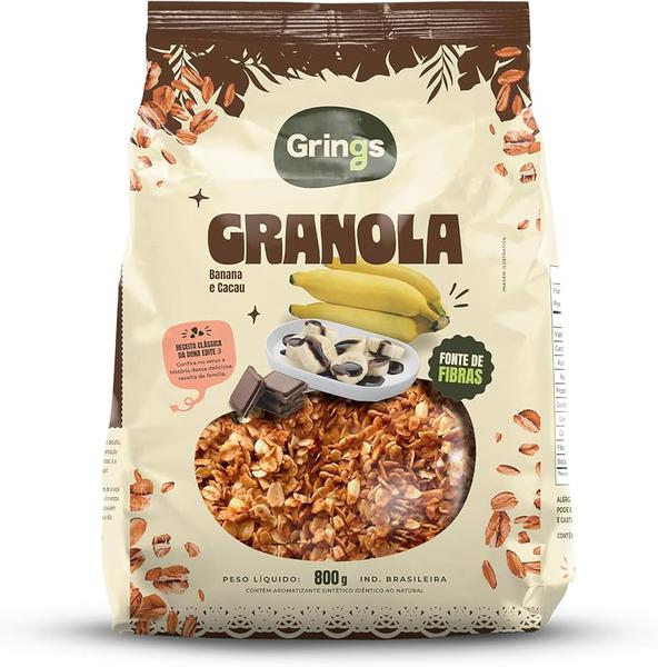 GRANOLA CEREALLE BANANA E CACAU 800GR GRINGS