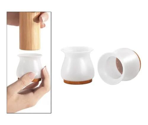 KIT 4 PROT UNIVERSAL PES DE CADEIRA DE SILICONE COM FELTRO UNICO