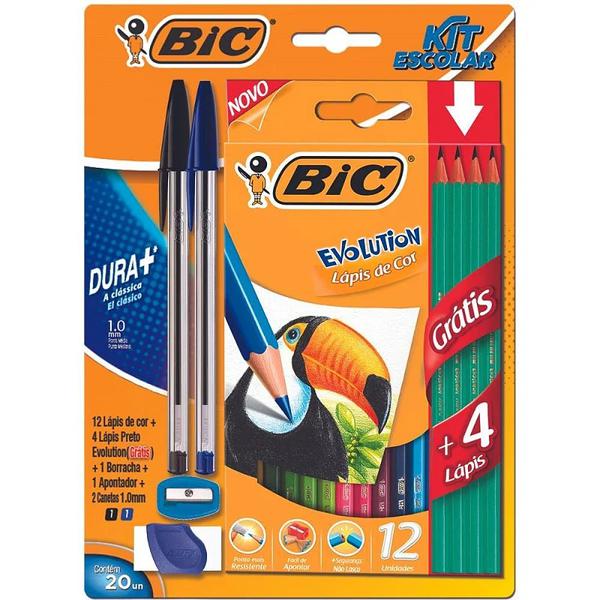 KIT ESCOLAR BIC LAPIS BOR CANET APONT