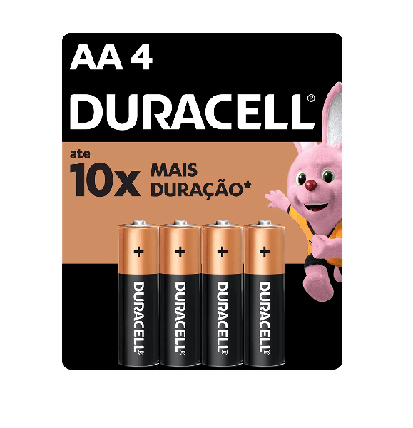 PILHA DURACELL AA COM 4 UNID
