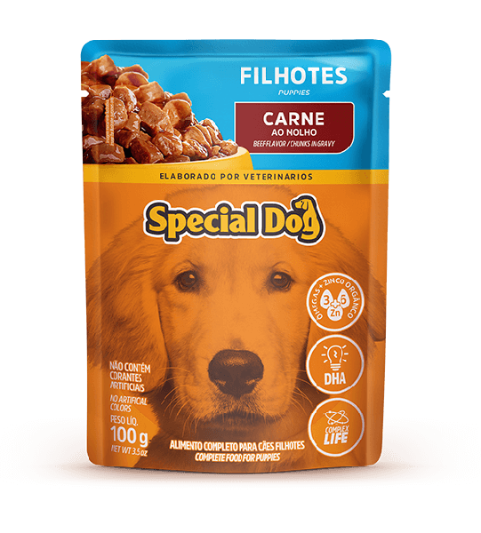 RACAO SPECIAL DOG AS SACHE FILHOTES CARNE 100G