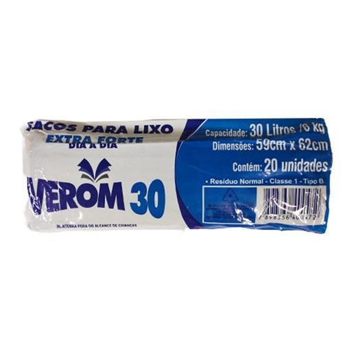 SACO PARA LIXO ROLO VEROM 30LT