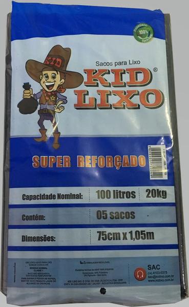 SACOS P/ LIXO KID LIXO 100L 5UN LEITOSO