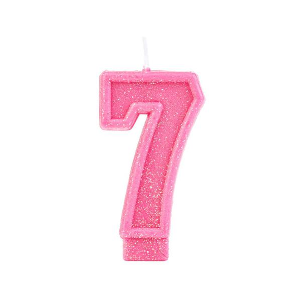 VELA ANIV. MINI GLITTER PINK N.7 C/1UN