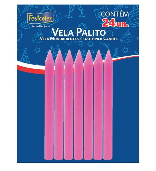 VELA PALITO ROSA 24un