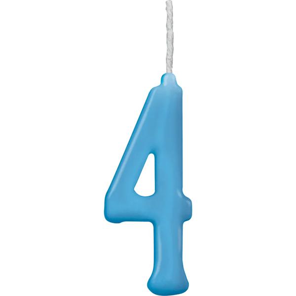 VELA PARABENS AZUL NUMERO 4