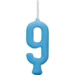 VELA PARABENS AZUL NUMERO 9