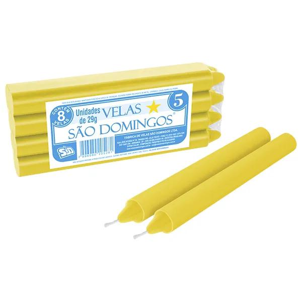 VELAS SAO DOMINGOS N 5 AMARELA C/8 UN