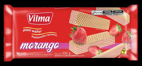 BISC. WAFER MORANGO 100G VILMA