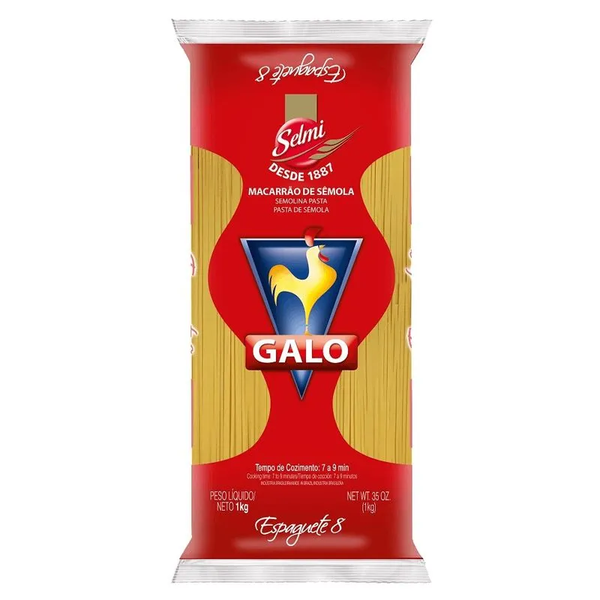 MACARRAO GALO 1KG ESPAGUETE 8